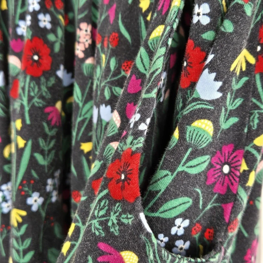 Hanna Andersson Girls Long Sleeve Pocket Skater Dress Size‎ 5 Floral Print 110
